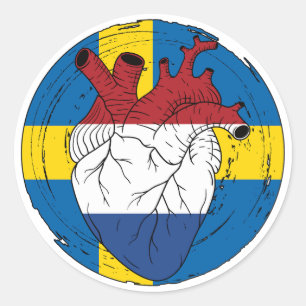 Sticker Rond Suédois Suède Koningsdag Néerlandais Pays-Bas Hear