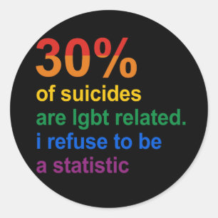 Sticker Rond Suicide gai - je refuse d'être une statistique