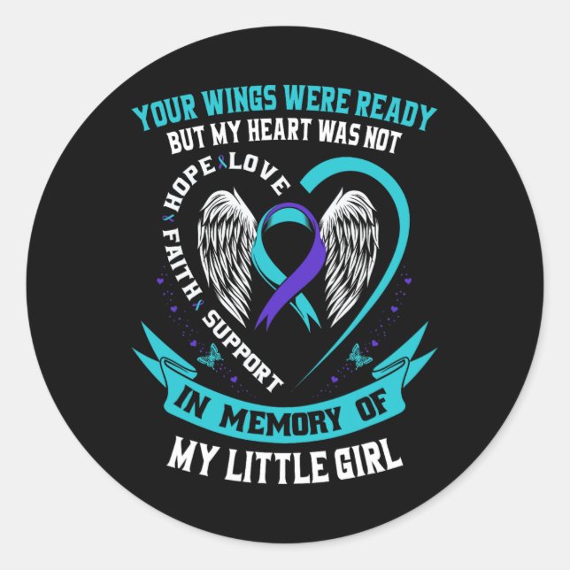 Sticker Rond Suicide Sensibilisation Chemise Fille Petite Fille (Devant)