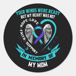 Sticker Rond Suicide Sensibilisation Chemise Maman Fils Fille F