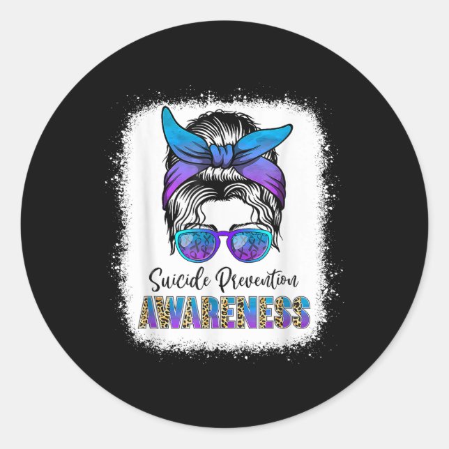 Sticker Rond Suicide Sensibilisation Chemise Messagerie Bun Che (Devant)