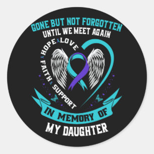 Sticker Rond Suicide Sensibilisation Fille-Chemise Est Partie M
