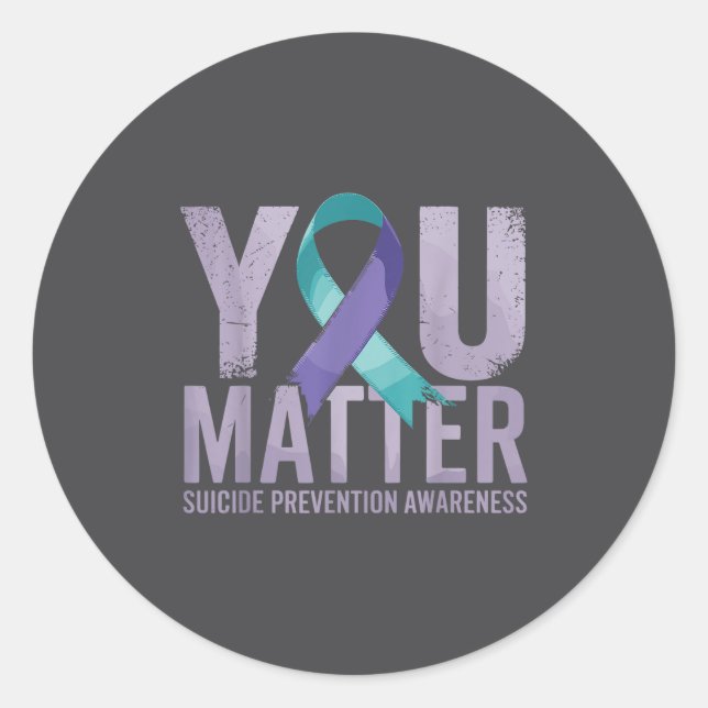 Sticker Rond Suicides Prevention Shirts Suicide Awareness  (Devant)