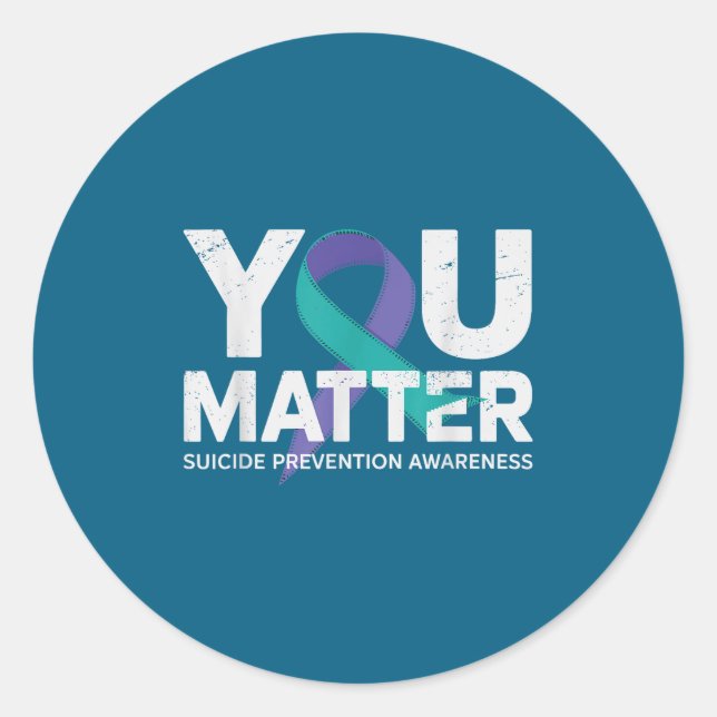 Sticker Rond Suicides Prevention Shirts Suicide Awareness  (Devant)