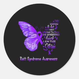 Sticker Rond Suis Le Papillon De Sensibilisation Au Syndrome De
