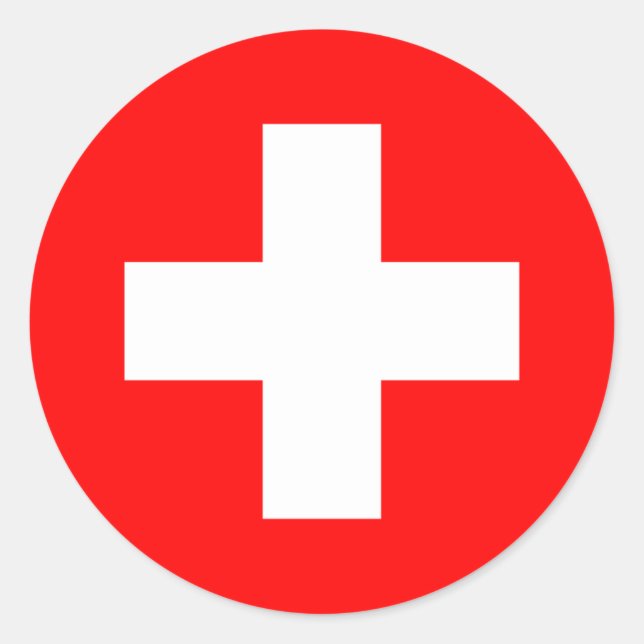 Sticker Rond Suisse - Drapeau suisse (Devant)