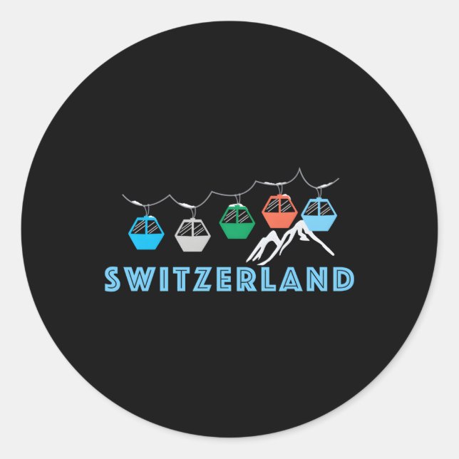 Sticker Rond Suisse Ski Mountain Gondola Suisse (Devant)