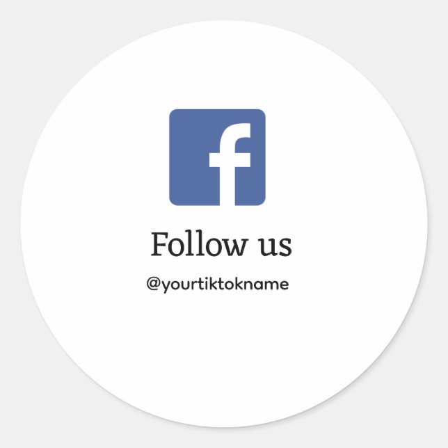 Sticker Rond suivez-nous facebook nom d'utilisateur médias soci (Devant)