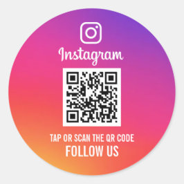 Sticker Rond Suivez-nous Instagram Social Media QR Code