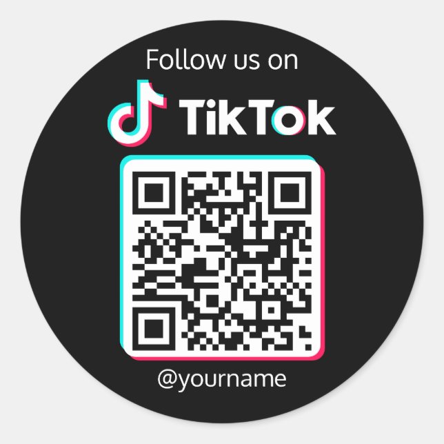 Sticker Rond Suivez-Nous Sur TikTok Social Media QR Code (Devant)