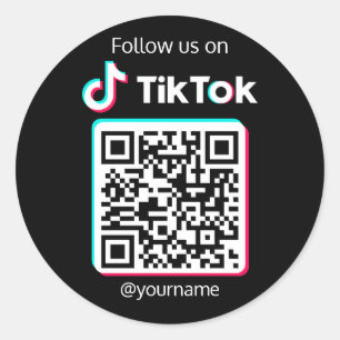 Sticker Rond Suivez-Nous Sur TikTok Social Media QR Code