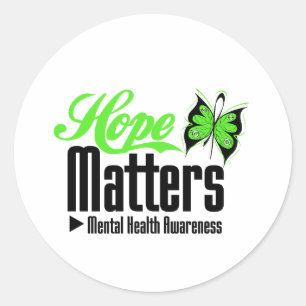 Sticker Rond Sujets d'espoir de conscience de santé mentale