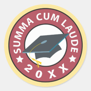 Sticker Rond Summa Cum Laude Graduation