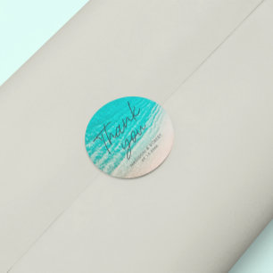 Sticker Rond Summer Beach Destination Merci Mariage Faveur