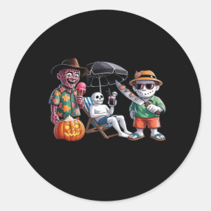 Sticker Rond Summerween - Plage de Summerween - Sorcière de Sum