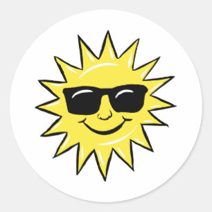 Sticker Rond Sun en verres