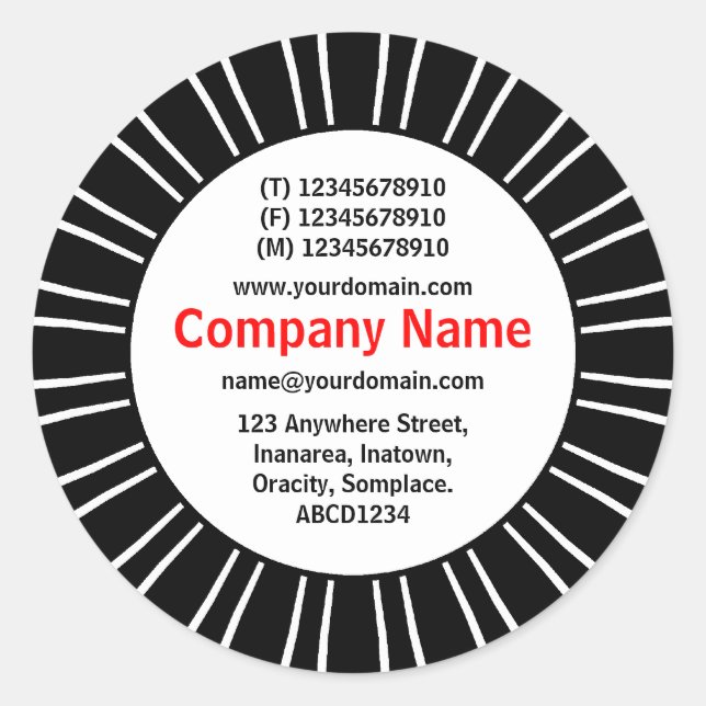 Sticker Rond SunBurst 03 Business (Devant)