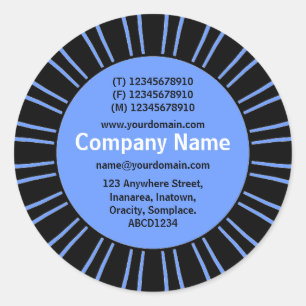 Sticker Rond SunBurst 03 Business - Bleu