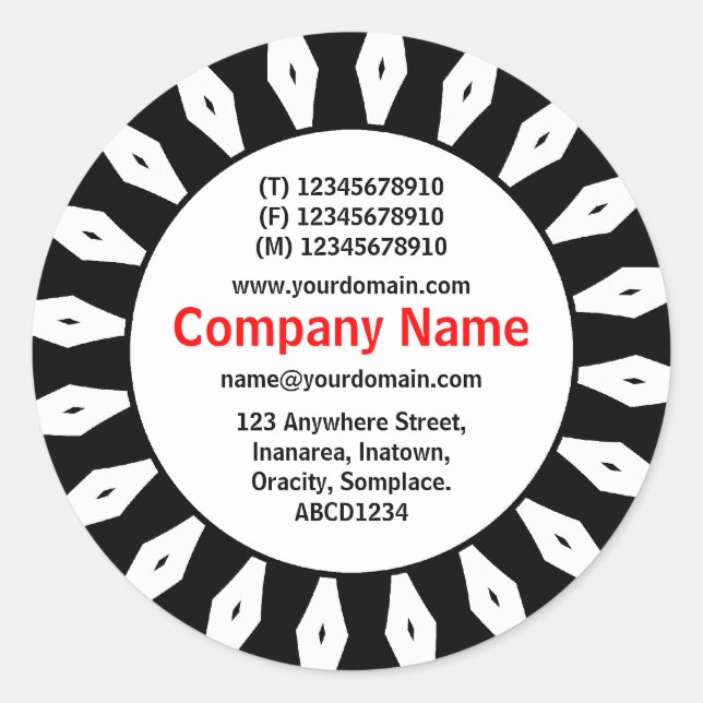 Sticker Rond SunBurst 04 Business (Devant)