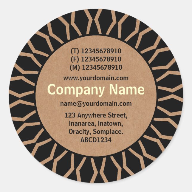 Sticker Rond SunBurst 07 Business - Carton (Devant)