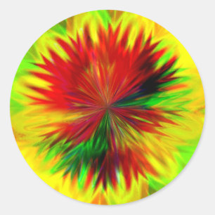 Sticker Rond Sunburst Dahlia