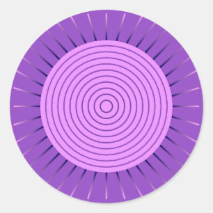 Sticker Rond Sunburst géométrique moderne - Amethyst Purple