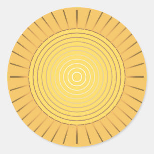 Sticker Rond Sunburst géométrique moderne - Or de moutarde / Ja