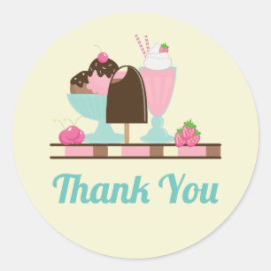 Sticker Rond Sundae à la crème glacée et autres délicieuxTraite