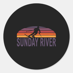 Sticker Rond Sunday River Newry Maine Nouvelle-Angleterre Usa S