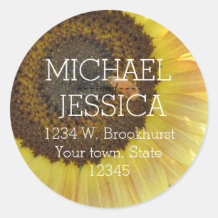 Sticker Rond Sunflower Adresse personnalisée