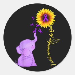 Sticker Rond Sunflower Alzheimer Awareness Je Me Souviendrai De