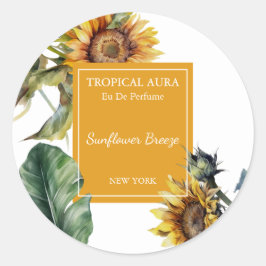 Sticker Rond Sunflower Perfume Label