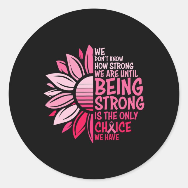 Sticker Rond Sunflower rose Cancer du sein Sensibilisation Femm (Devant)