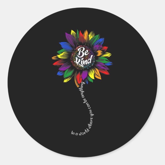 Sticker Rond Sunflower Sensibilisation sur l'autisme Be Kind Pu (Devant)