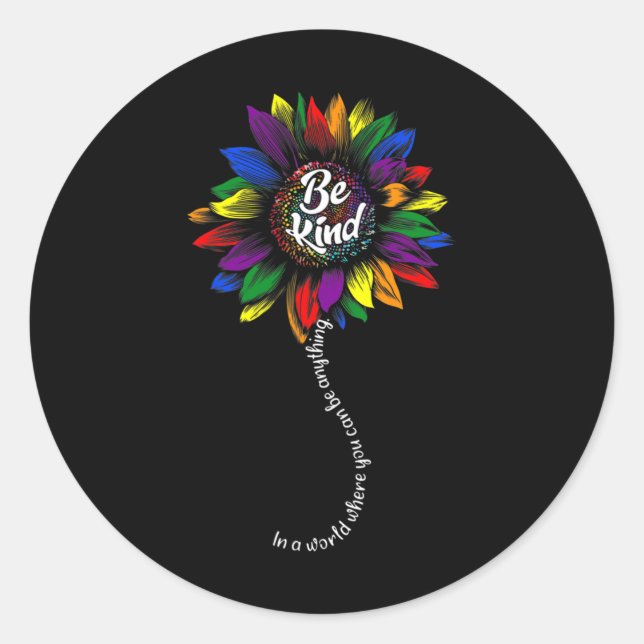 Sticker Rond Sunflower Sensibilisation sur l'autisme Be Kind Pu (Devant)