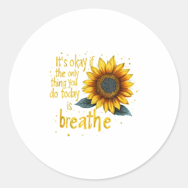 Sticker Rond Sunflower Suicide Awareness  (Devant)