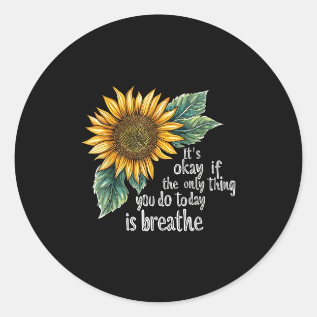 Sticker Rond Sunflower Suicide Awareness  (Devant)