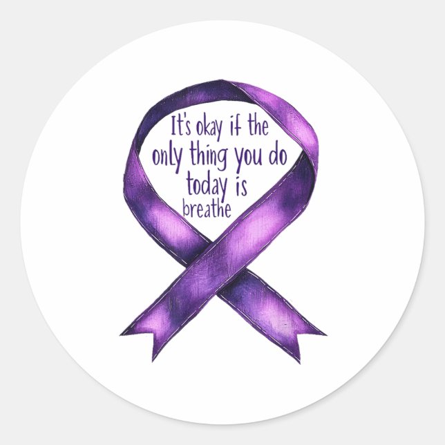 Sticker Rond Sunflower Suicide Awareness  (Devant)