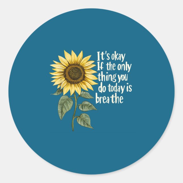 Sticker Rond Sunflower Suicide Awareness  (Devant)