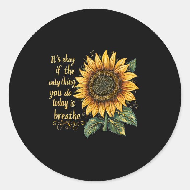 Sticker Rond Sunflower Suicide Awareness  (Devant)