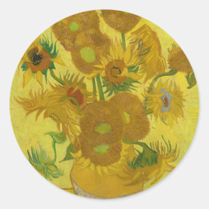 Sticker Rond Sunflowers - Vincent van Gogh