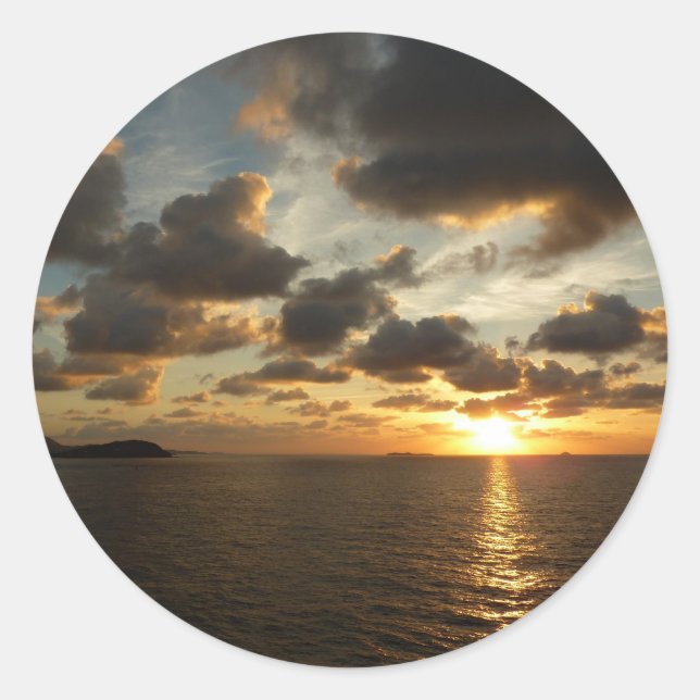 Sticker Rond Sunrise aux îles Virgin (Devant)