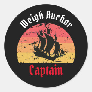 Sticker rond Sunset Classic jolly roger Ship