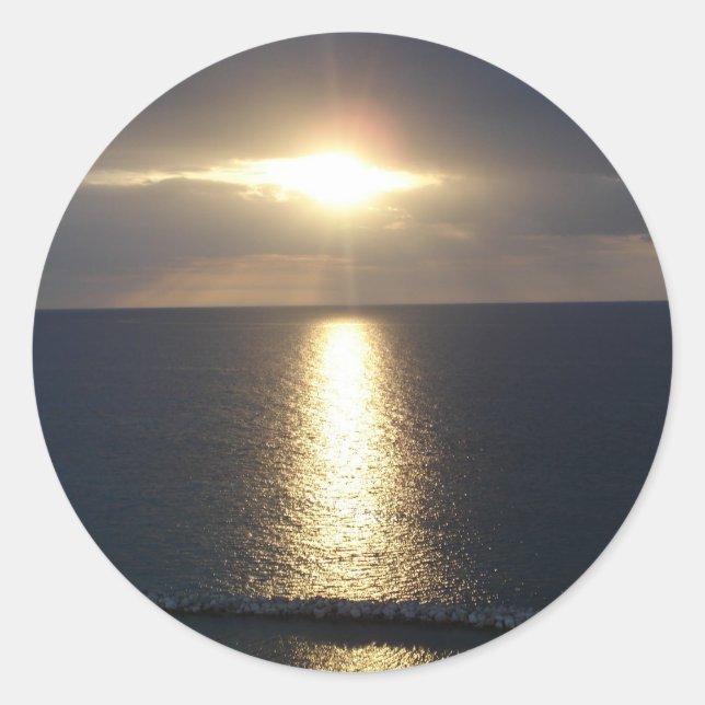 Sticker Rond Sunset jamaïcain (Devant)