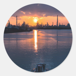 Sticker Rond Sunset Japan Sky