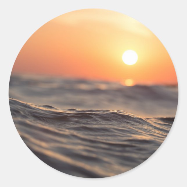 Sticker Rond Sunset Sunrise Dawn sur la plage (Devant)