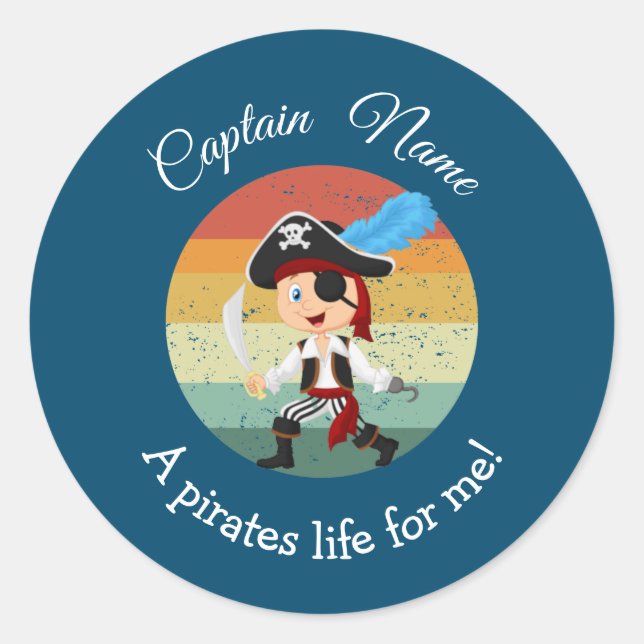 Sticker Rond Sunset YOUNG Feather Boy Party Pirate (Devant)