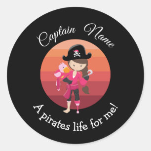 Sticker Rond Sunset YOUNG Girl Party Pirate