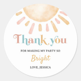 Sticker Rond Sunshine Boho Sun Anniversaire