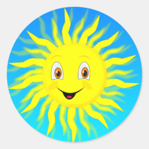Sticker Rond Sunshine Happy Face